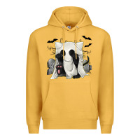 Mustard Ghost Cat Premium Hoodie - texasbilliewilder