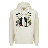 Oatmeal Heather Ghost Cat Premium Hoodie - texasbilliewilder
