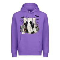 Purple Ghost Cat Premium Hoodie - texasbilliewilder