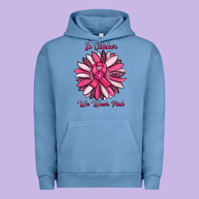 In October We Wear Pink Sunflower Urban Hoodie Designed By Ranaportraitstore