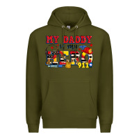 Army Green my daddy is my hero dispatcher Premium Hoodie - Zillion Design Studio