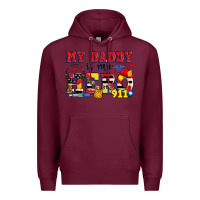 Burgundy my daddy is my hero dispatcher Premium Hoodie - Zillion Design Studio