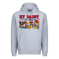 Heather Grey my daddy is my hero dispatcher Premium Hoodie - Zillion Design Studio