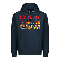 Navy my daddy is my hero dispatcher Premium Hoodie - Zillion Design Studio