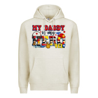 Oatmeal Heather my daddy is my hero dispatcher Premium Hoodie - Zillion Design Studio