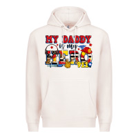 Pale Pink my daddy is my hero dispatcher Premium Hoodie - Zillion Design Studio