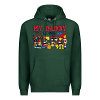 Sports Green my daddy is my hero dispatcher Premium Hoodie - Zillion Design Studio