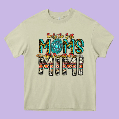Only The Best Moms Get Promoted To Mimi Heavy Core Tee Designed By Cowhidedigitalart