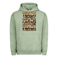 Pigment Oil Green teach compassion teach kindness teach confidence Urban Hoodie - Zillion Design Studio