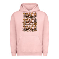 Pigment Salmon teach compassion teach kindness teach confidence Urban Hoodie - Zillion Design Studio