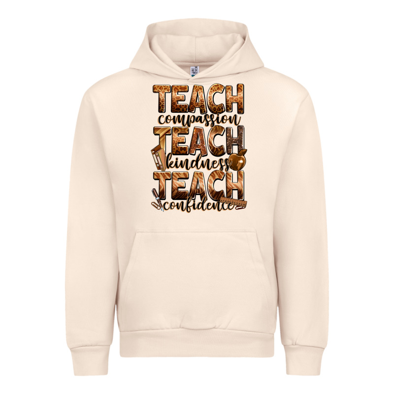 Teach Compassion Teach Kindness Teach Confidence Urban Hoodie by Zillion Design Studio | Teevron