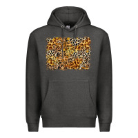 Charcoal Heather leopard background Premium Hoodie - Zillion Design Studio