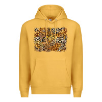 Mustard leopard background Premium Hoodie - Zillion Design Studio
