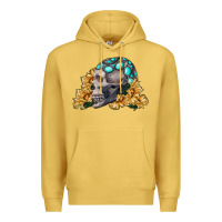 Antique Gold skull with sunflowers Premium Hoodie - RanaPortraitStore