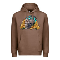 Chestnut skull with sunflowers Premium Hoodie - RanaPortraitStore