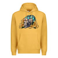 Mustard skull with sunflowers Premium Hoodie - RanaPortraitStore