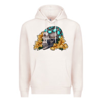 Pale Pink skull with sunflowers Premium Hoodie - RanaPortraitStore