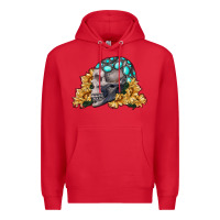 Skull With Sunflowers Premium Hoodie | Teevron