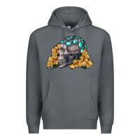 Rock skull with sunflowers Premium Hoodie - RanaPortraitStore