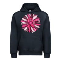Navy breast awareness cancer pink sunflower Urban Hoodie - RanaPortraitStore