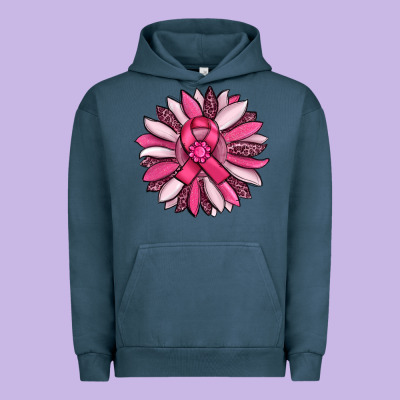 Breast Awareness Cancer Pink Sunflower Urban Hoodie Designed By Ranaportraitstore