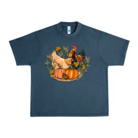 Midnight Navy fall coop animals pumpkin Urban Heavy Tee - Artiststas