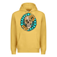 Skull With Gemstone And Sunflower Premium Hoodie | Teevron