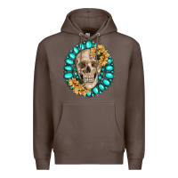 Coffee skull with gemstone and sunflower Premium Hoodie - RanaPortraitStore