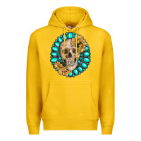 Lemon skull with gemstone and sunflower Premium Hoodie - RanaPortraitStore