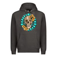 Smoke skull with gemstone and sunflower Premium Hoodie - RanaPortraitStore