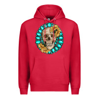 Cardinal skull with gemstone and sunflower Premium Hoodie - RanaPortraitStore