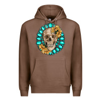 Chestnut skull with gemstone and sunflower Premium Hoodie - RanaPortraitStore