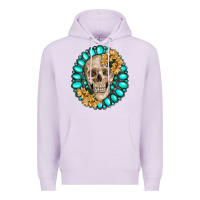 Lilac skull with gemstone and sunflower Premium Hoodie - RanaPortraitStore