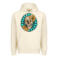 Sandshell skull with gemstone and sunflower Premium Hoodie - RanaPortraitStore