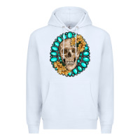 White skull with gemstone and sunflower Premium Hoodie - RanaPortraitStore