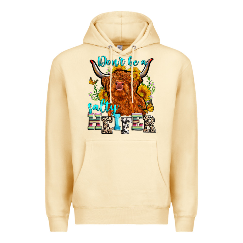 Don't Be A Salty Heifer Premium Hoodie by Zillion Design Studio | Teevron