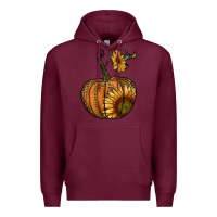 Pumpkin With Sunflower Premium Hoodie | Teevron