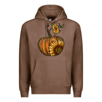 Chestnut pumpkin with sunflower Premium Hoodie - RanaPortraitStore