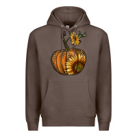 Coffee pumpkin with sunflower Premium Hoodie - RanaPortraitStore