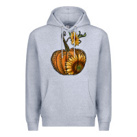Heather Grey pumpkin with sunflower Premium Hoodie - RanaPortraitStore