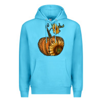 Ocean Blue pumpkin with sunflower Premium Hoodie - RanaPortraitStore