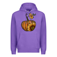 Purple pumpkin with sunflower Premium Hoodie - RanaPortraitStore