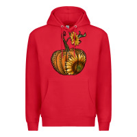 Red pumpkin with sunflower Premium Hoodie - RanaPortraitStore