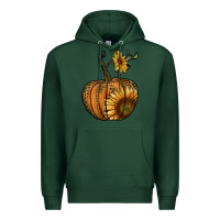 Sports Green pumpkin with sunflower Premium Hoodie - RanaPortraitStore