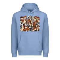 Colony Blue cowhide background Premium Hoodie - Zillion Design Studio