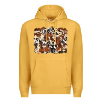 Mustard cowhide background Premium Hoodie - Zillion Design Studio