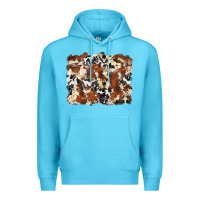 Ocean Blue cowhide background Premium Hoodie - Zillion Design Studio