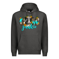 Charcoal Heather cow junkie Premium Hoodie - Zillion Design Studio