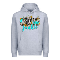 Heather Grey cow junkie Premium Hoodie - Zillion Design Studio