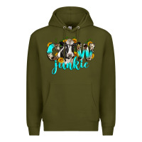 Army Green cow junkie Premium Hoodie - Zillion Design Studio